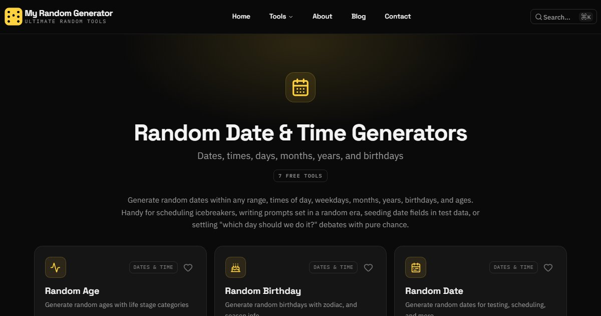 Random Month Random Date & Time Generators