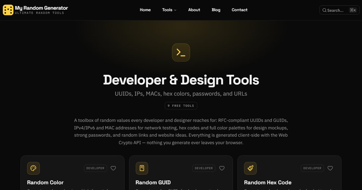 Developer & Design Tools - My Random Generator