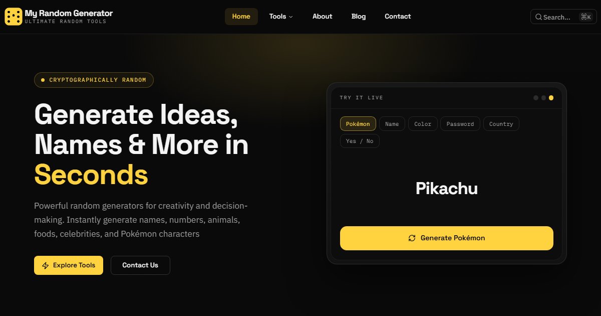 My Random Generator - Create Random Content Easily