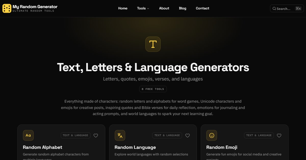 Code Text With Letters Text, Letters & Language Generators