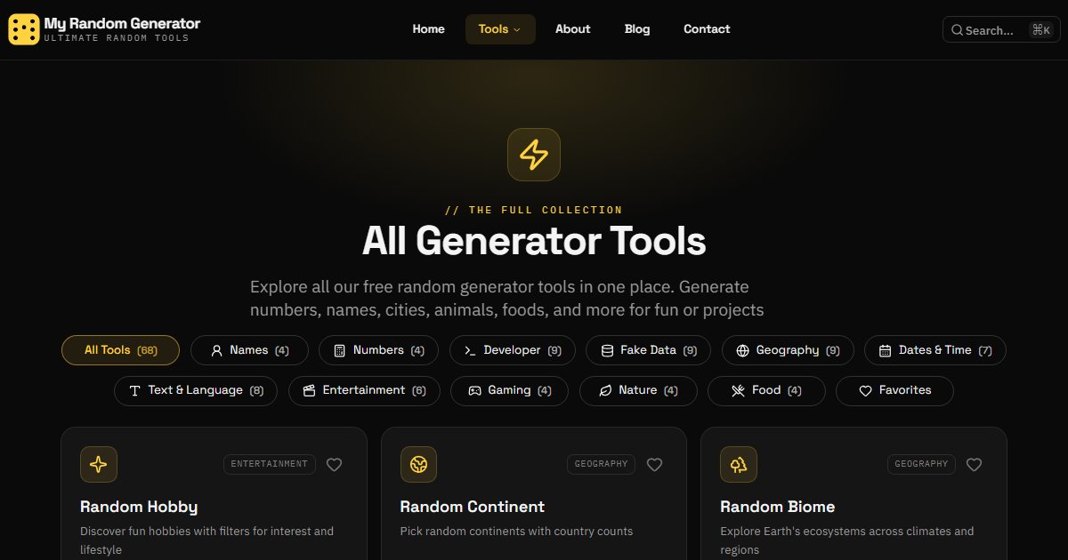 All Random Generator Tools