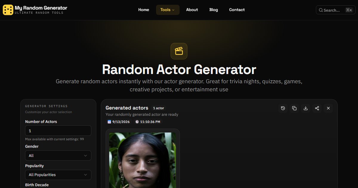 Random Actor Generator - My Random Generator
