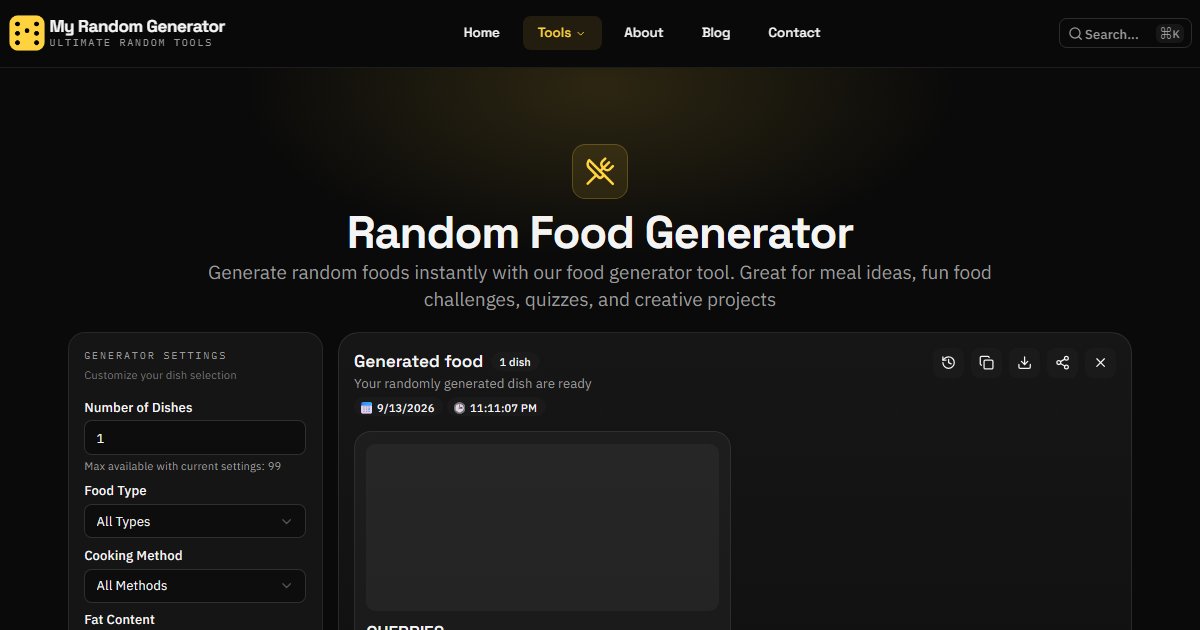 Random Food Generator - My Random Generator