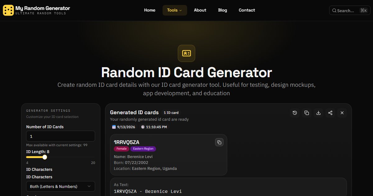 Random ID Card Generator - My Random Generator