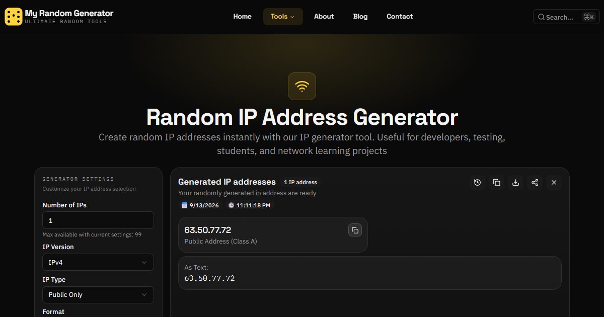 Ip Plan Generator Random IP Address Generator - My Random Generator
