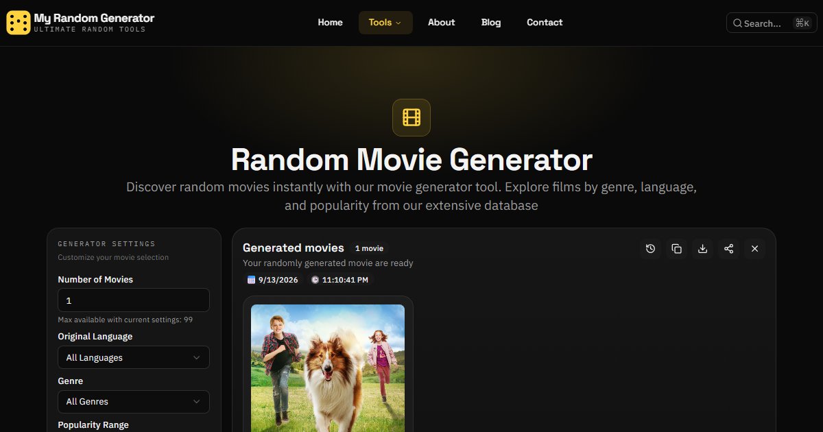 Movie Generas Random Random Movie Generator - My Random Generator
