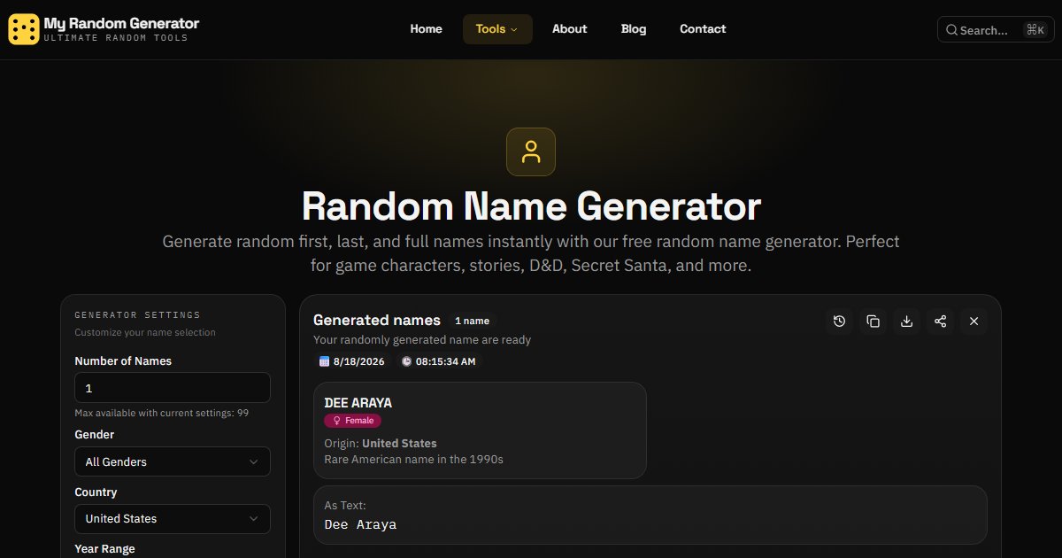 Random Name Generator - My Random Generator