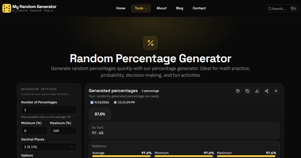 Random Percentage Generator - My Random Generator