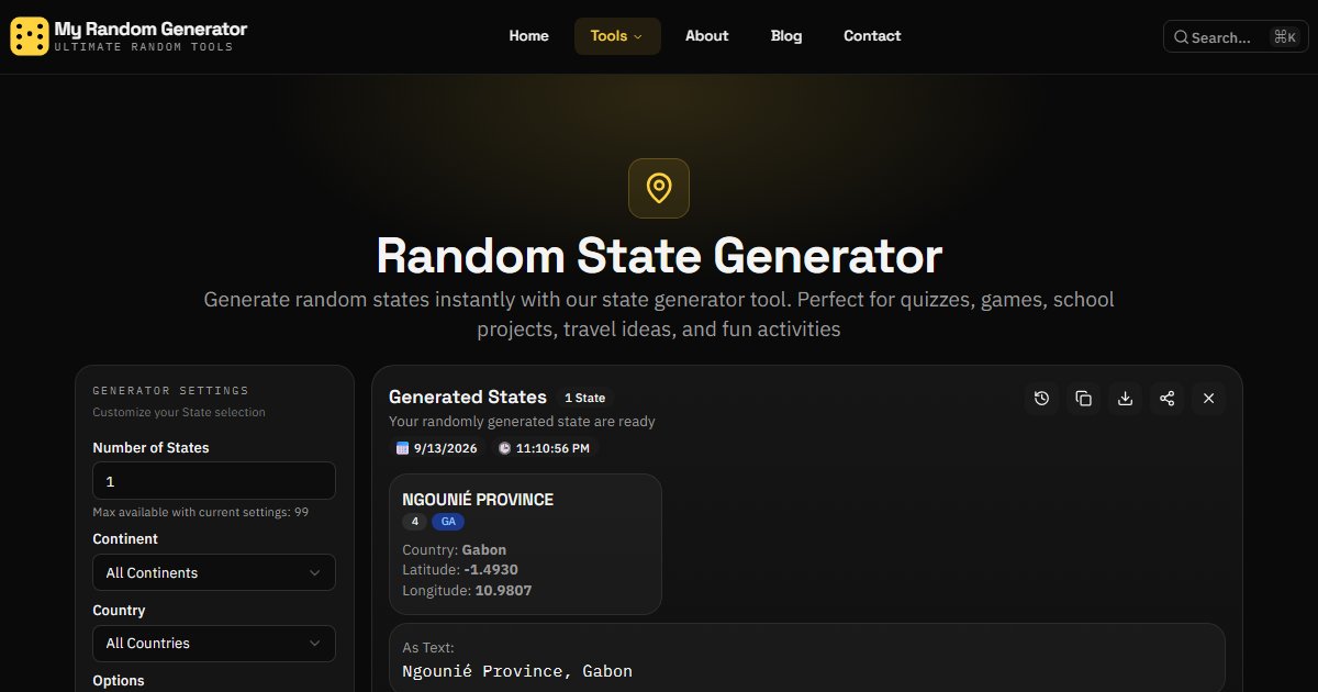 Random Stare Random State Generator - My Random Generator