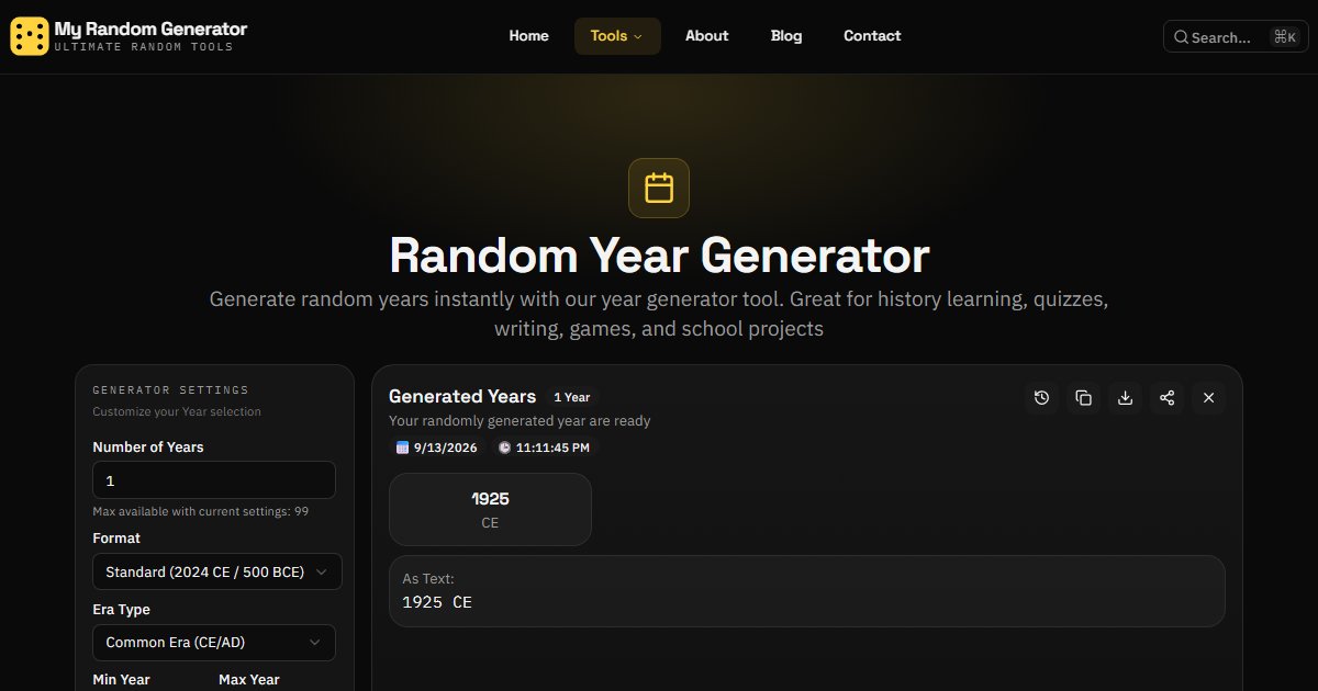 Random Year Generator - My Random Generator